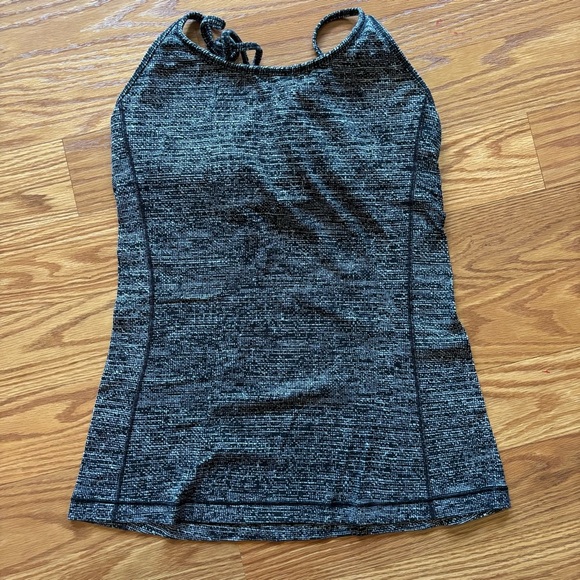 lululemon athletica Tops - Lululemon Free To Be Tank Size 4 Black/Gray Strappy Back Soft
